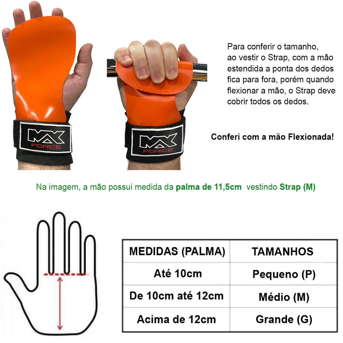 STRAP HAND GRIP CROSSFIT MAX FORCE - PAR - Imagem 3